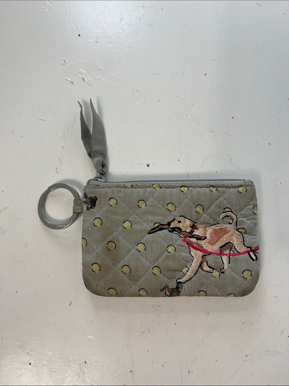 Vera Bradley Dog Pattern Wallet ID Holder with Keychain Ring - Picture 1 of 4